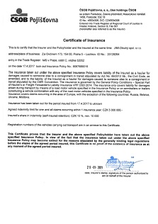 Insurance certificate